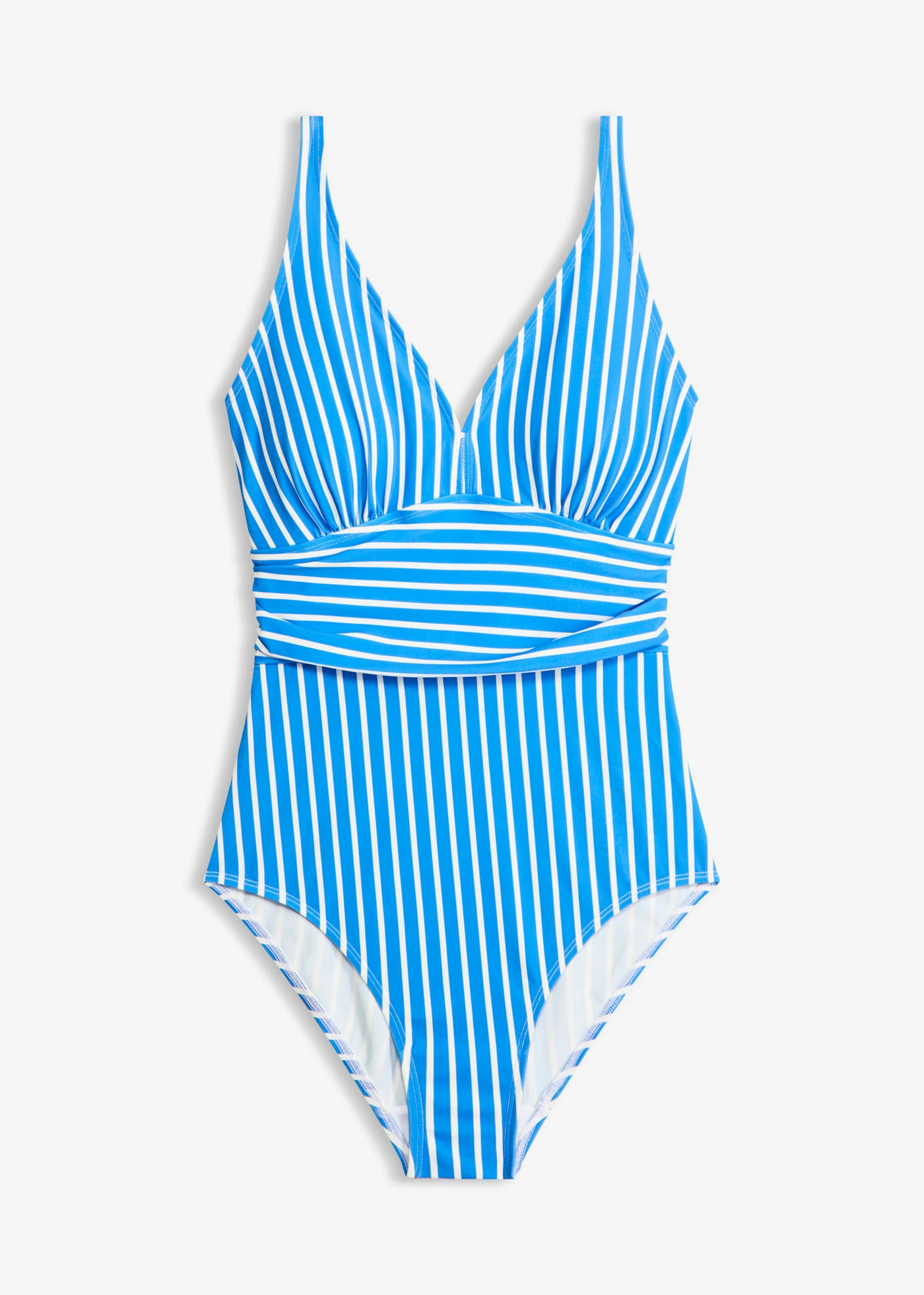 Maillot 1 pièce à fronces • bleu acier rayé • Boutique bonprix