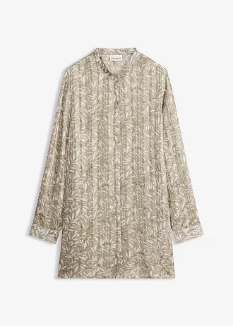 Hosszú sifon blúz • halványzöld-virágmintás • bonprix áruház