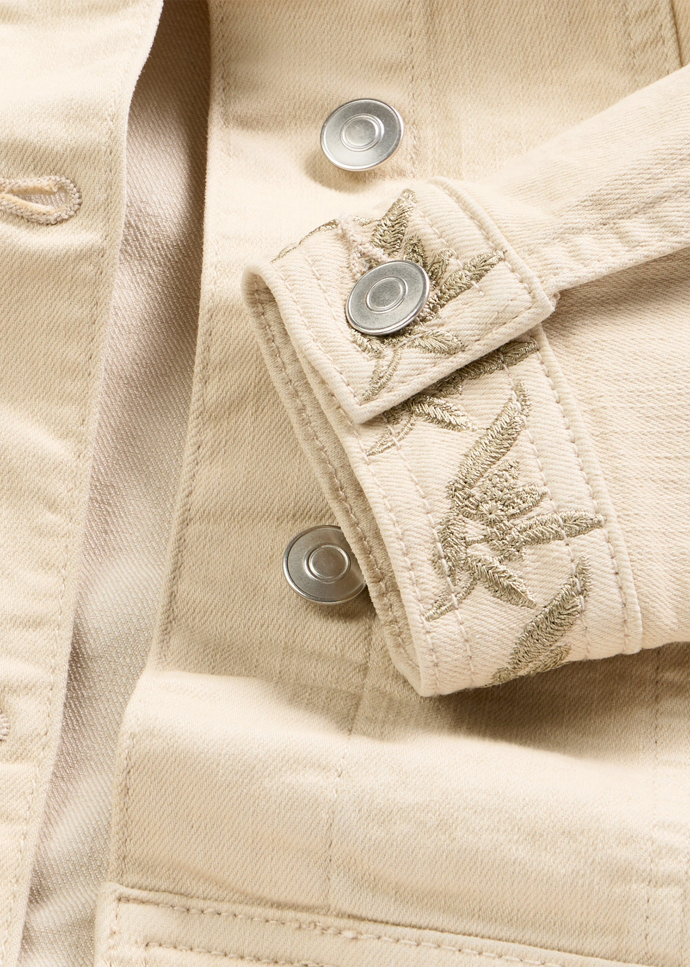 Twill jas met borduursel • lichtsand • bonprix online shop