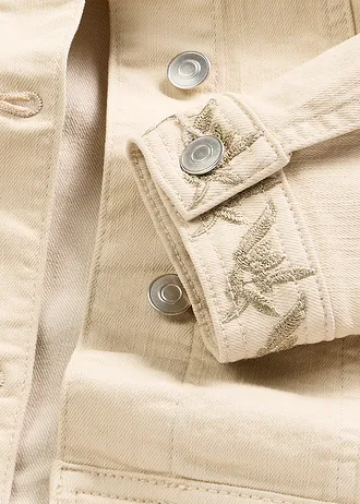 Twill jas met borduursel • lichtsand • bonprix online shop