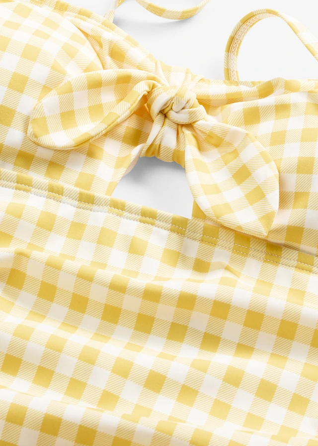 Maillot 1 pièce bandeau avec petit nœud • jaune-blanc carreaux • product-page.page-title-suffix