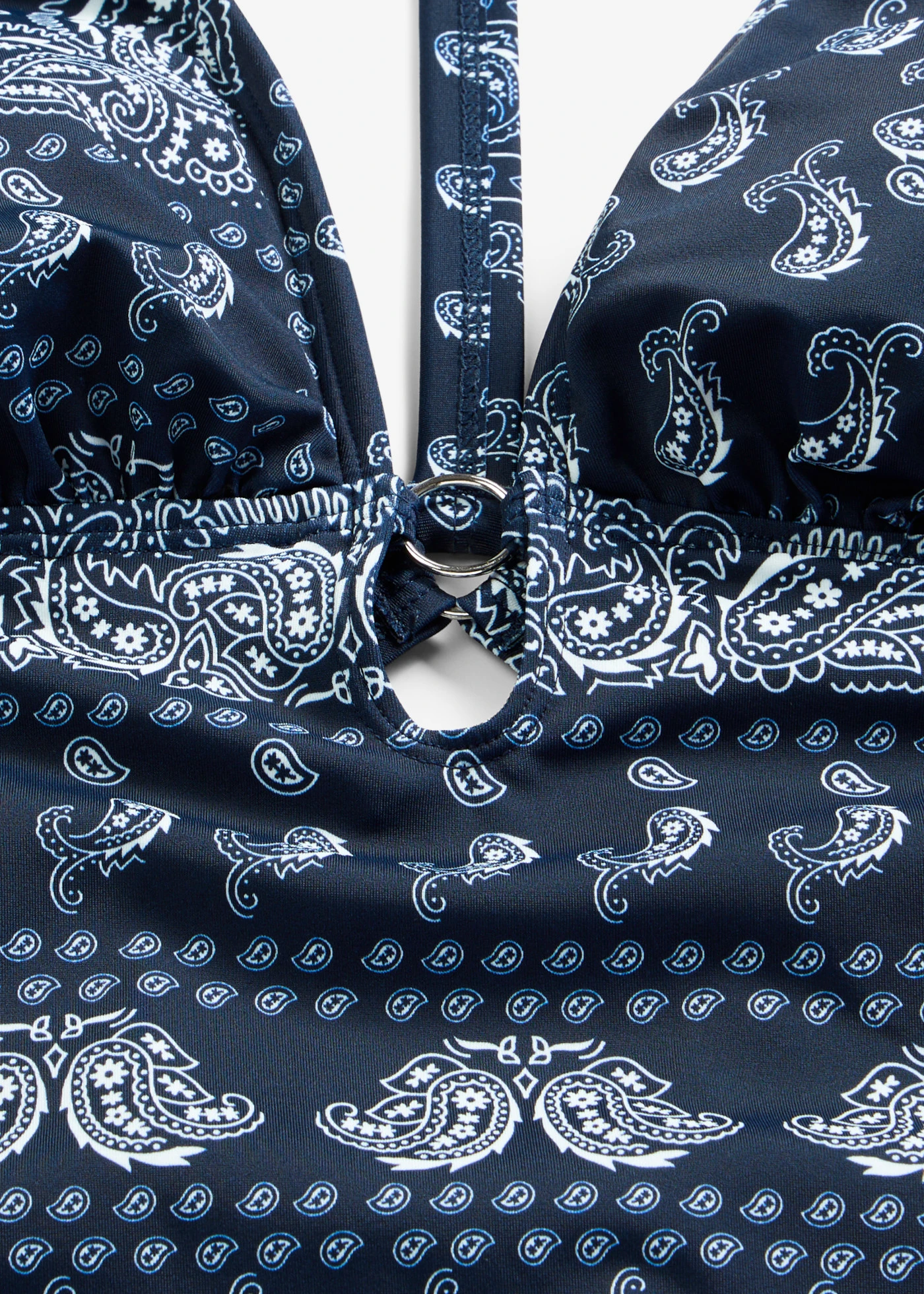 Badpak met een speciale rugconstructie • donkerblauw/wit met print • bonprix online shop