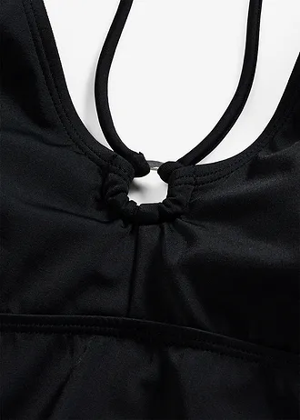 Tankini z ozdobnym kółkiem (2 części) • czarny • sklep bonprix