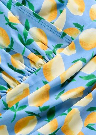 Medium corrigerend badpak in wikkellook • lichtblauw met print • bonprix online shop
