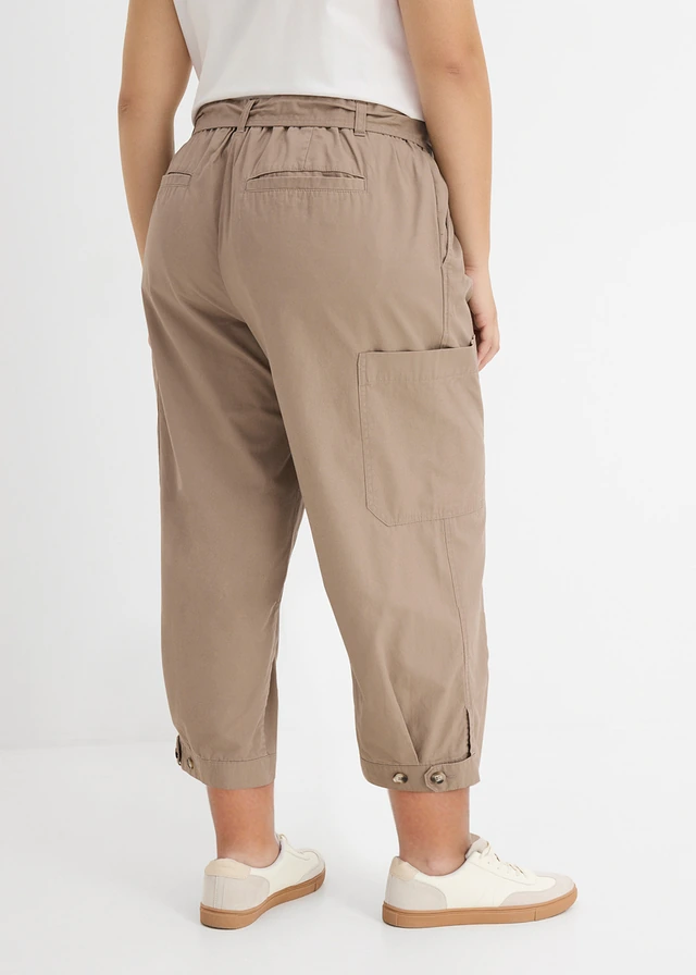 Pantalon cargo raccourci, Couleur: taupe