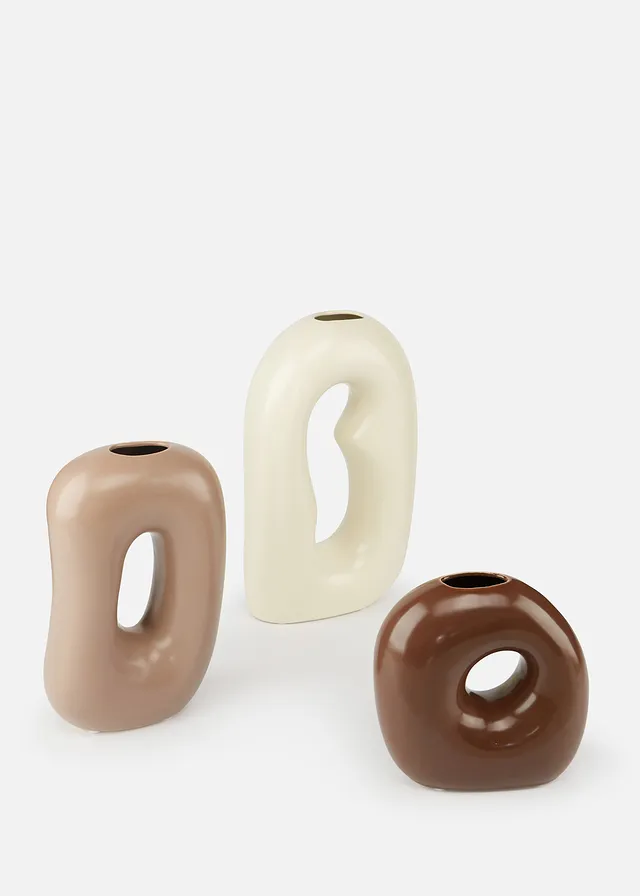 Vazenset (3-dlg.), Kleur: crème-taupe-donkerbruin