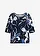 Shirt met bloemenprint, Kleur: donkerblauw/wolwit gebloemd