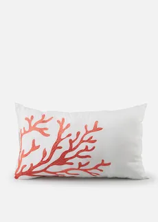 Coussin avec application, Couleur: blanc-corail