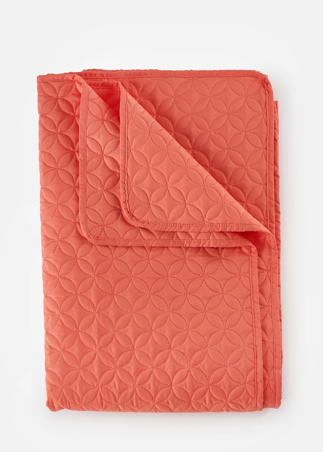 Sprei met stiksels, Kleur: koraal
