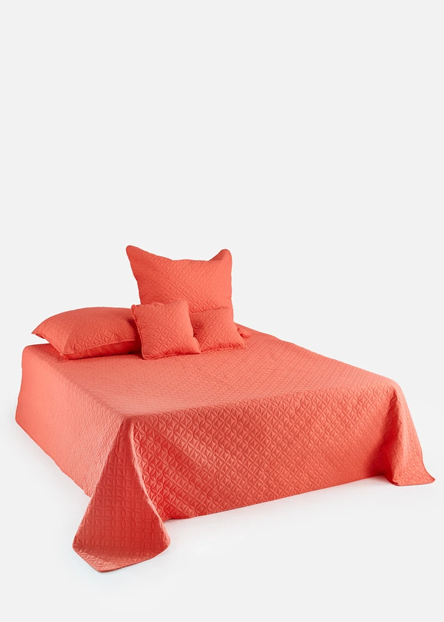 Sprei met stiksels, Kleur: koraal