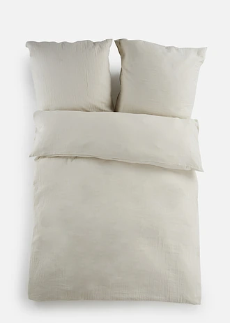 Parure de lit en gaze de coton • crème • Boutique bonprix