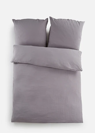 Parure de lit en gaze de coton, Couleur: gris
