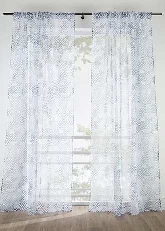 Voilage à imprimé (1 pce) • gris/blanc • Boutique bonprix