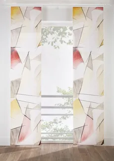 Ondoorzichtig paneelgordijn met retro print (1 stuk)