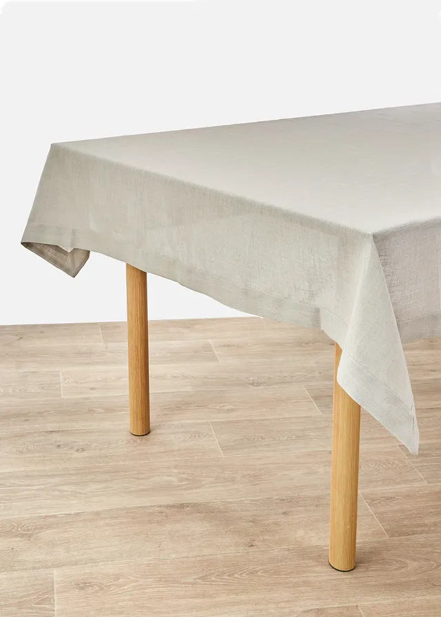 Tafelkleed met linnen, Kleur: taupe