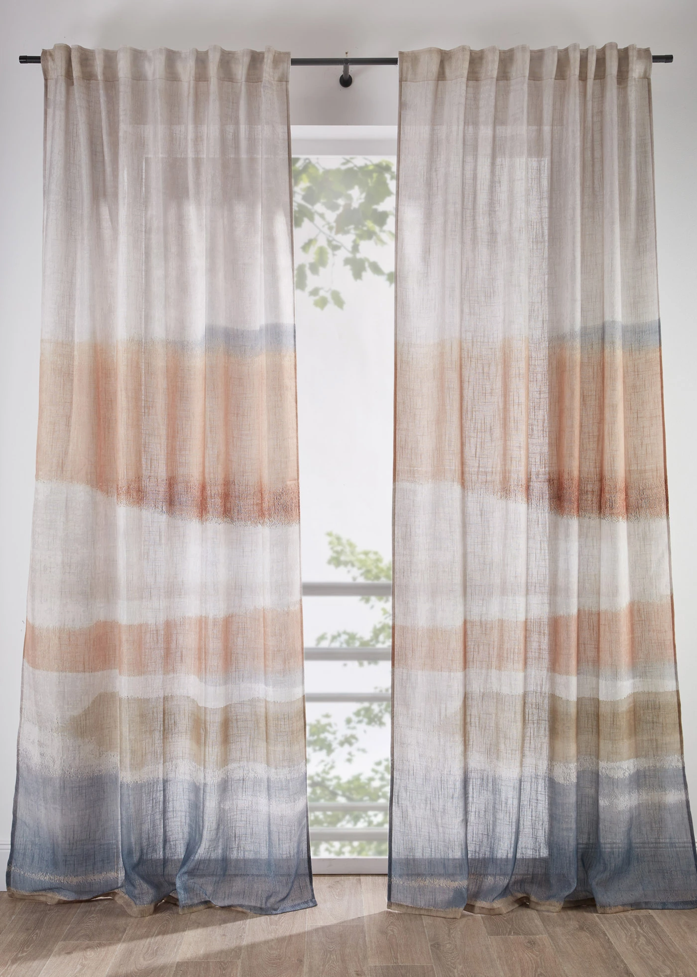 Draperie cu imprimeu (1 buc.) • crem-gri • magazin bonprix