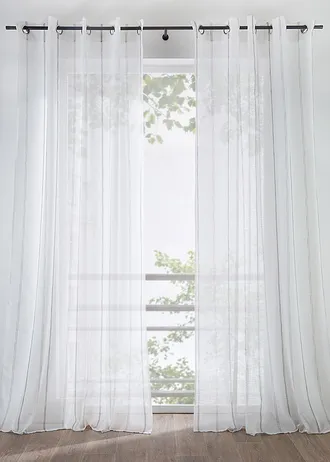 Voilage rayé (1 pce) • blanc-gris • Boutique bonprix