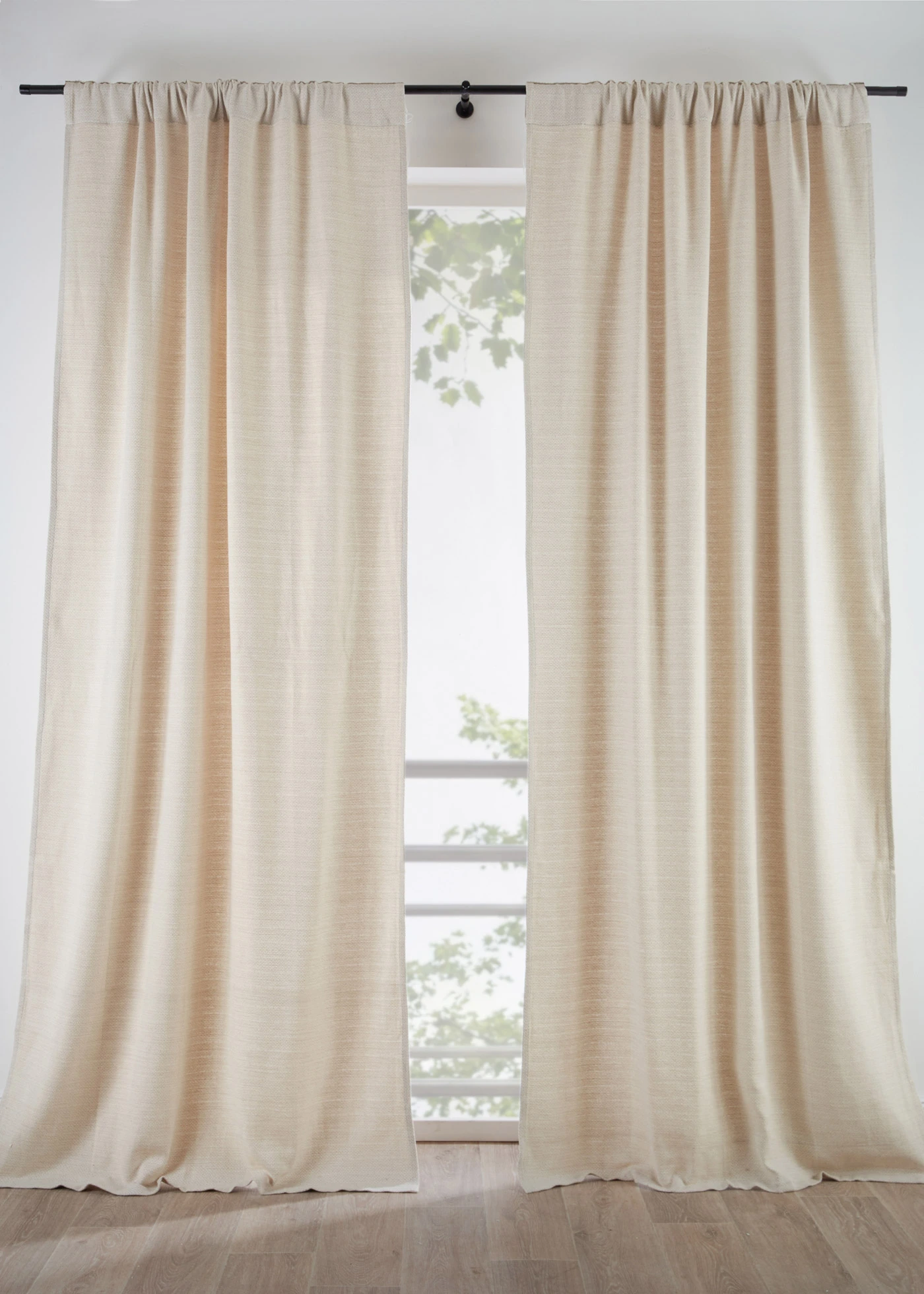 Rideau en coton texturé (1 pce) • crème • Boutique bonprix