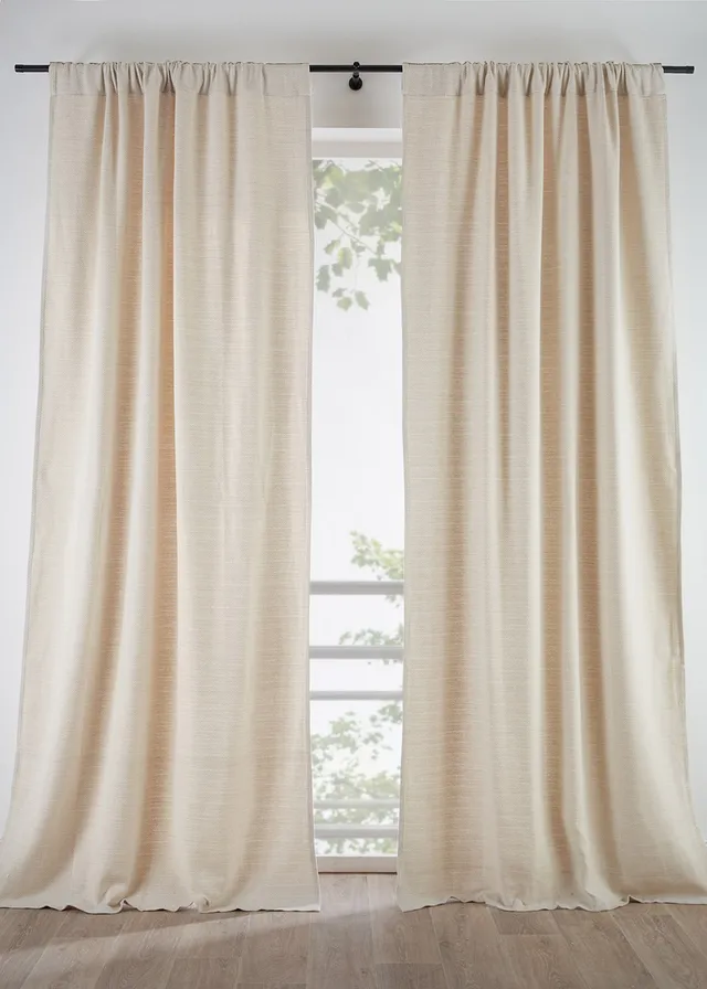 Rideau en coton texturé (1 pce) • crème • Boutique bonprix