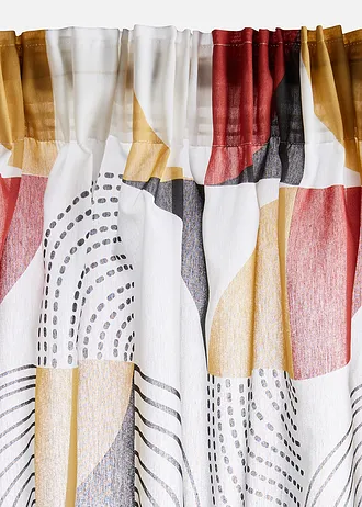 Gordijn van gerecycled polyester (1 stuk), Kleur: marsala-zandsteen-donkergrijs