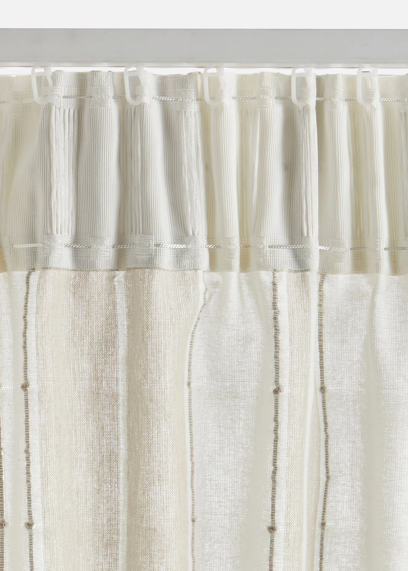 Záves s pásmi, bio bavlna (1 ks) • krémová-svetlosivá • obchod bonprix