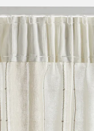 Gordijn van biologisch katoen met strepen (1 stuk) • crème-lichtgrijs • bonprix online shop