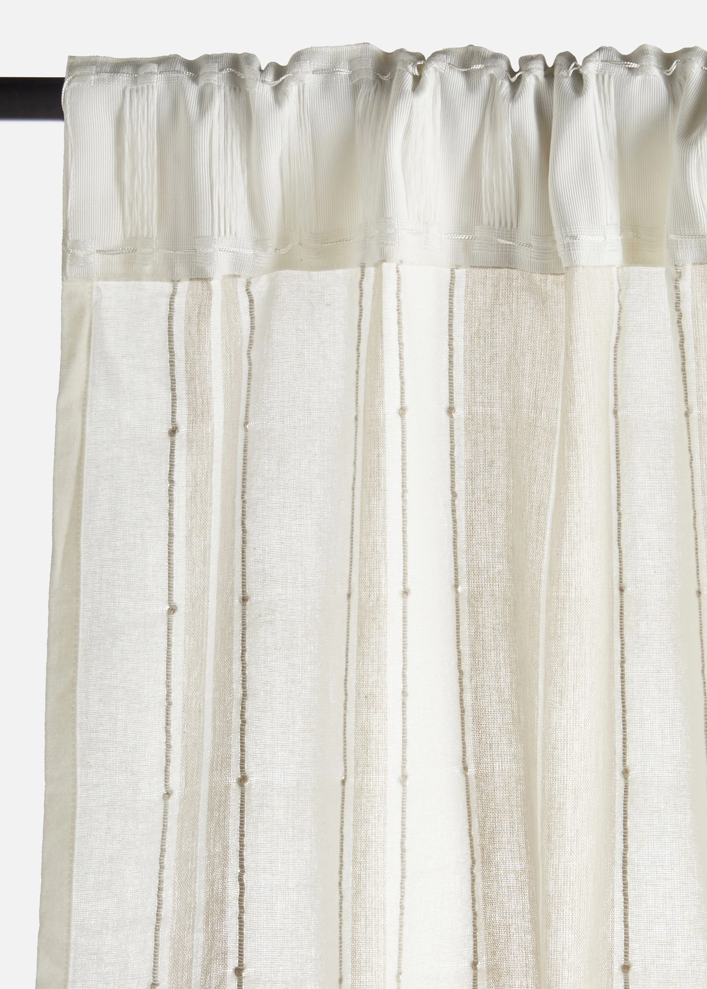 Zasłona w paski, z bawełny organicznej (1 szt.) • kremowy-jasnoszary w paski • sklep bonprix