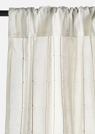 Záves s pásmi, bio bavlna (1 ks) • krémová-svetlosivá • obchod bonprix