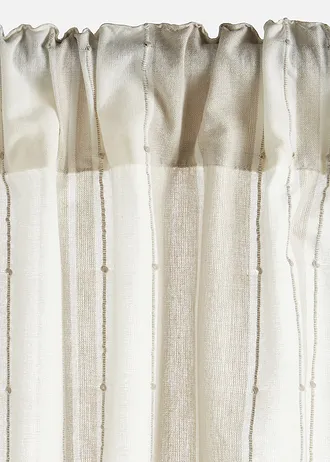Zasłona w paski, z bawełny organicznej (1 szt.) • kremowy-jasnoszary w paski • sklep bonprix