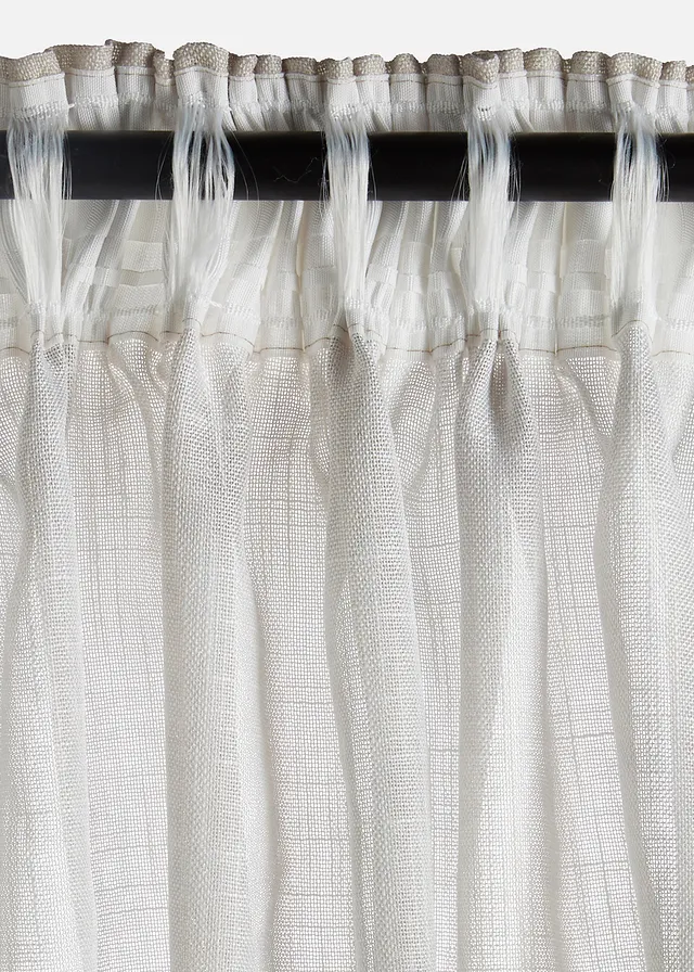 Gordijn met structuur (1 stuk), Kleur: crème-grijs