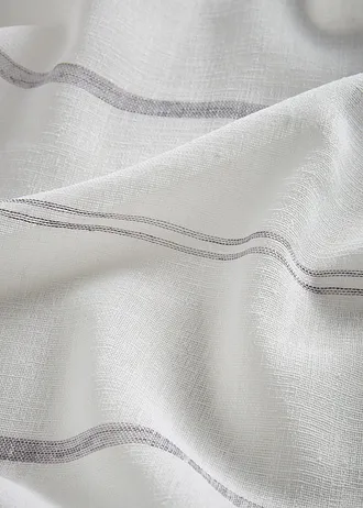 Gordijn met strepen (1 stuk), Kleur: wit-grijs