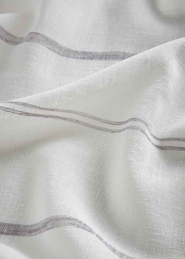 Voilage rayé (1 pce), Couleur: blanc/gris