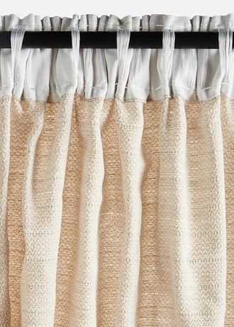 Draperie din bumbac organic, cu textură (1 buc.), culoare: crem