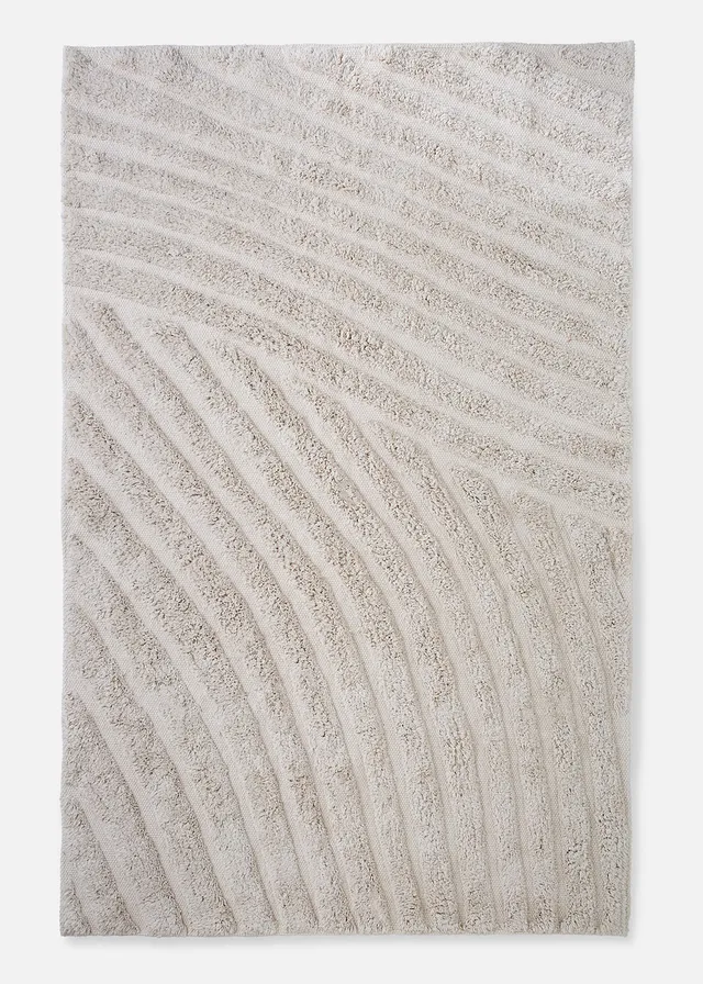 Badmat met grafisch design, Kleur: beige grafische print