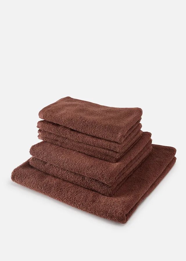 Serviette de toilette en coton • marron • Boutique bonprix
