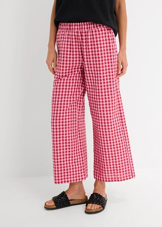 Culotte van puur katoen, Kleur: roze-kersenrood geruit