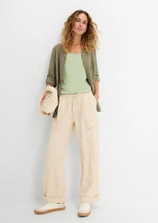 Pantalon style utility raccourci olive