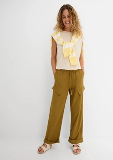 Pantalon style utility raccourci vert nature