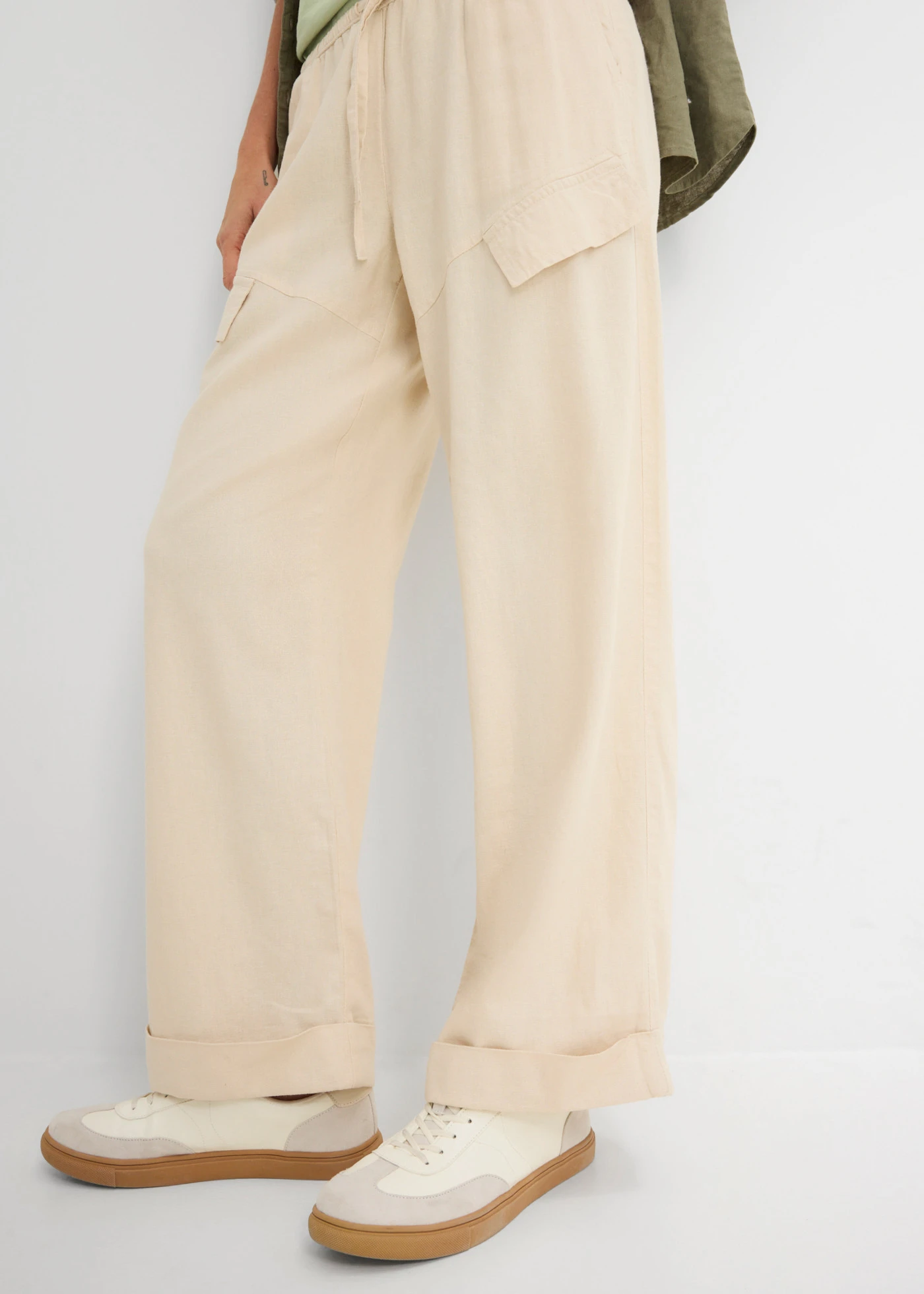 Cropped utility broek • kiezelbeige • bonprix online shop
