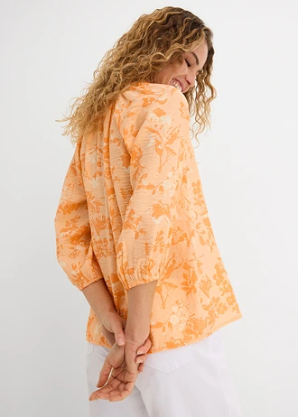 Tuniekblouse van een viscosemix • papaya-nectarine-crème-apricot gedessineerd • bonprix online shop