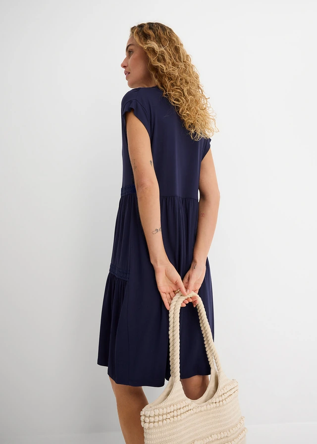 Robe-tunique douce en viscose extensible • bleu foncé • product-page.page-title-suffix