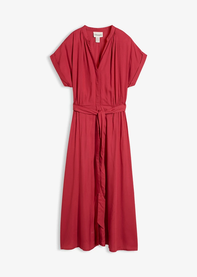 Košeľové šaty z padavej viskózy • čerešňovo červená • obchod bonprix