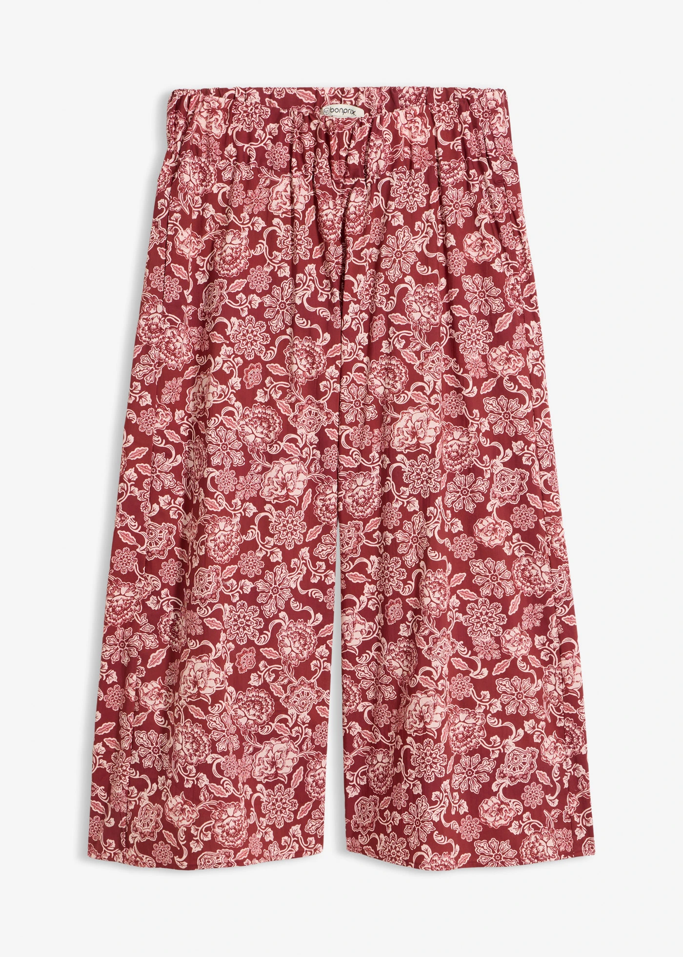 Culotte van stevig popeline • robijnrood-lichtroze met print • bonprix online shop