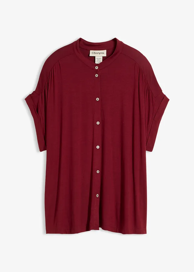 Blouse in een zachte viscosemix • robijnrood • bonprix online shop
