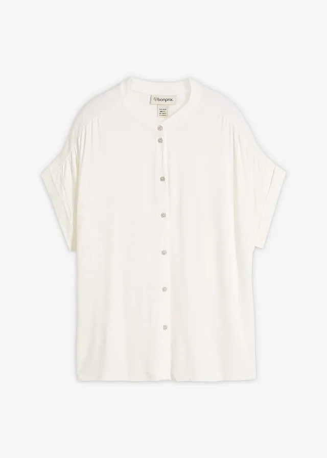 Blouse in een zachte viscosemix • wolwit • bonprix online shop