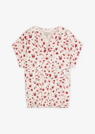 Blouse en viscose fluide, Couleur: écru floral