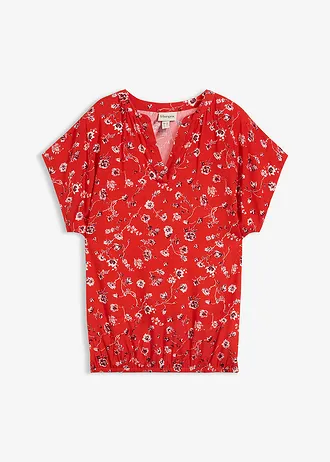 Blouse en viscose fluide, Couleur: fraise floral