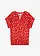 Tuniekblouse van soepele viscose, Kleur: aardbeirood gebloemd
