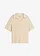 Poloshirt in gebreide look, Kleur: lichtsand
