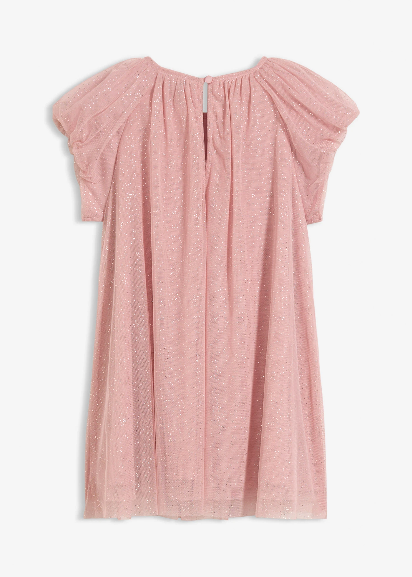 Rochie mini din tul fin • roz-cenușiu-argintiu cu puncte • magazin bonprix